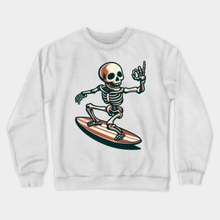 Surfing Skeleton 2 Crewneck Sweatshirt